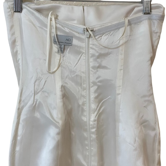 Alexandra Dillon‎ Winter White Tuxedo Dress w/ Black Sash - Picture 9 of 16